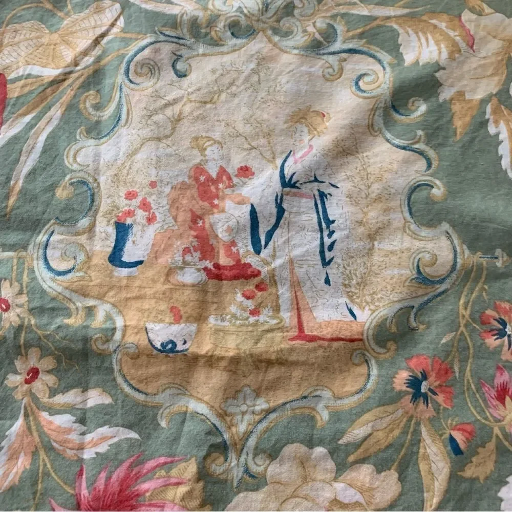 Pottery Barn Asian Floral Butterfly Euro Sham